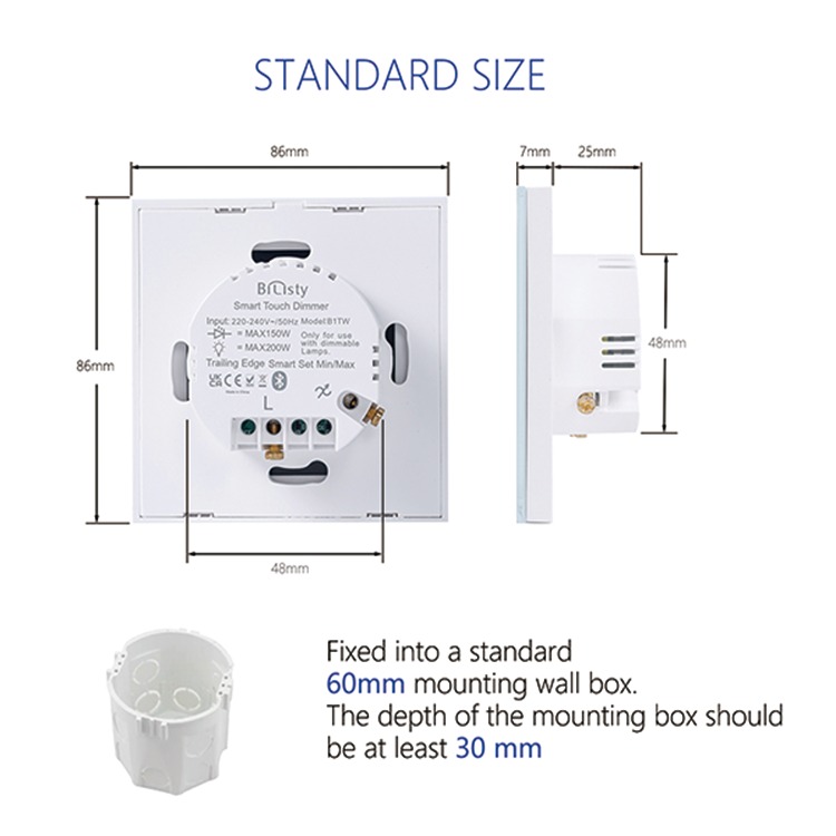 Bluetooth Whiite Smart Touch Dimmer Bluetooth Whiite Smart Touch Dimmer