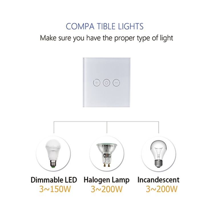 Bluetooth Whiite Smart Touch Dimmer Bluetooth Whiite Smart Touch Dimmer